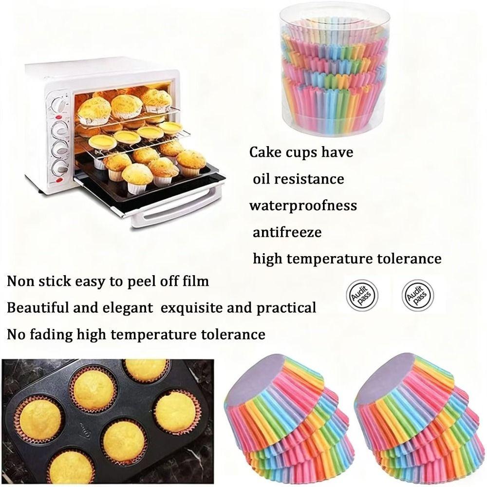 Greaseproof Colorful Cupcake Liners Paper Greaseproof Baking Cups Nonstick Cake Molds  Cake Baking