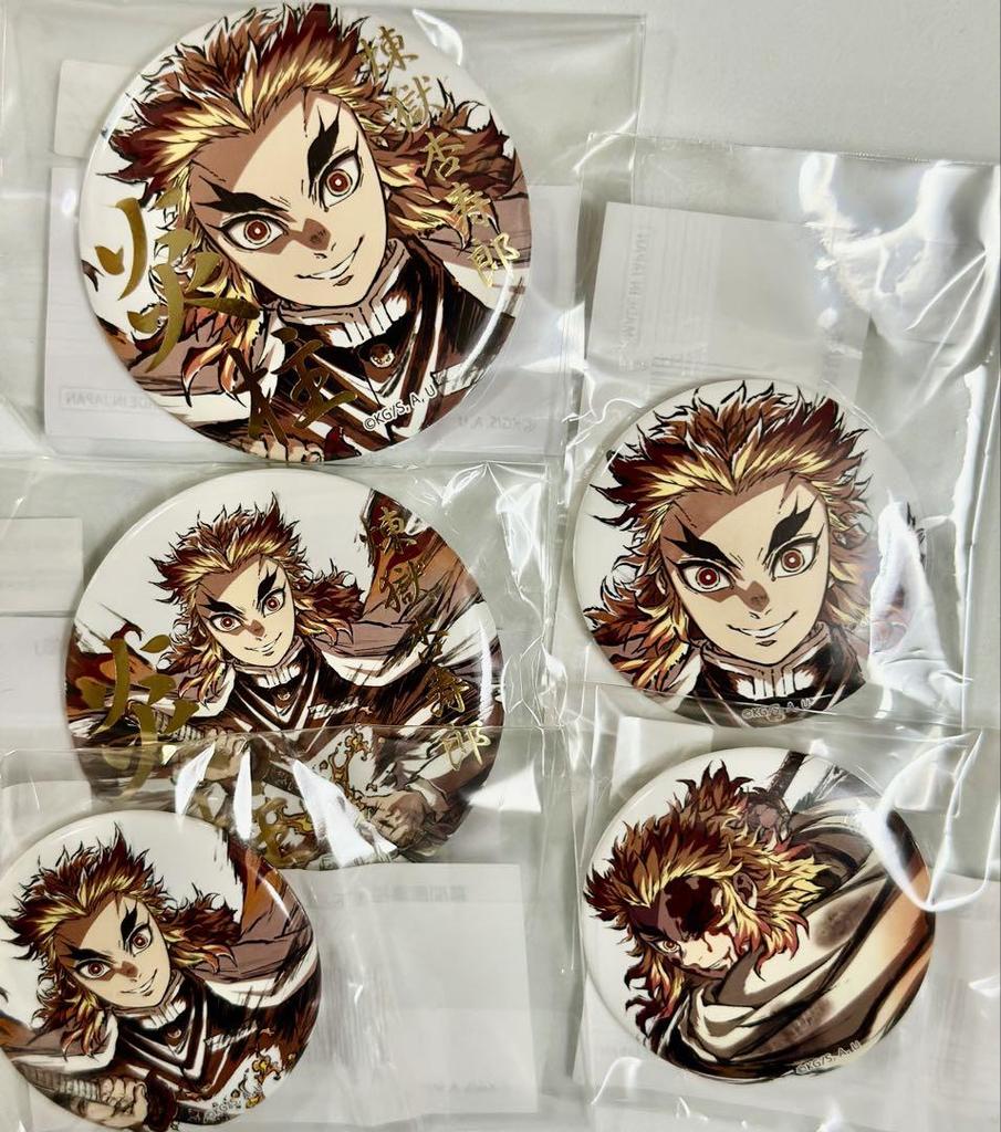 [USED] Demon Slayer: Kimetsu no Yaiba Interlude Art Book Rengoku Kyojuro WEBSHOP Lottery 5-Piece Can Badge Set