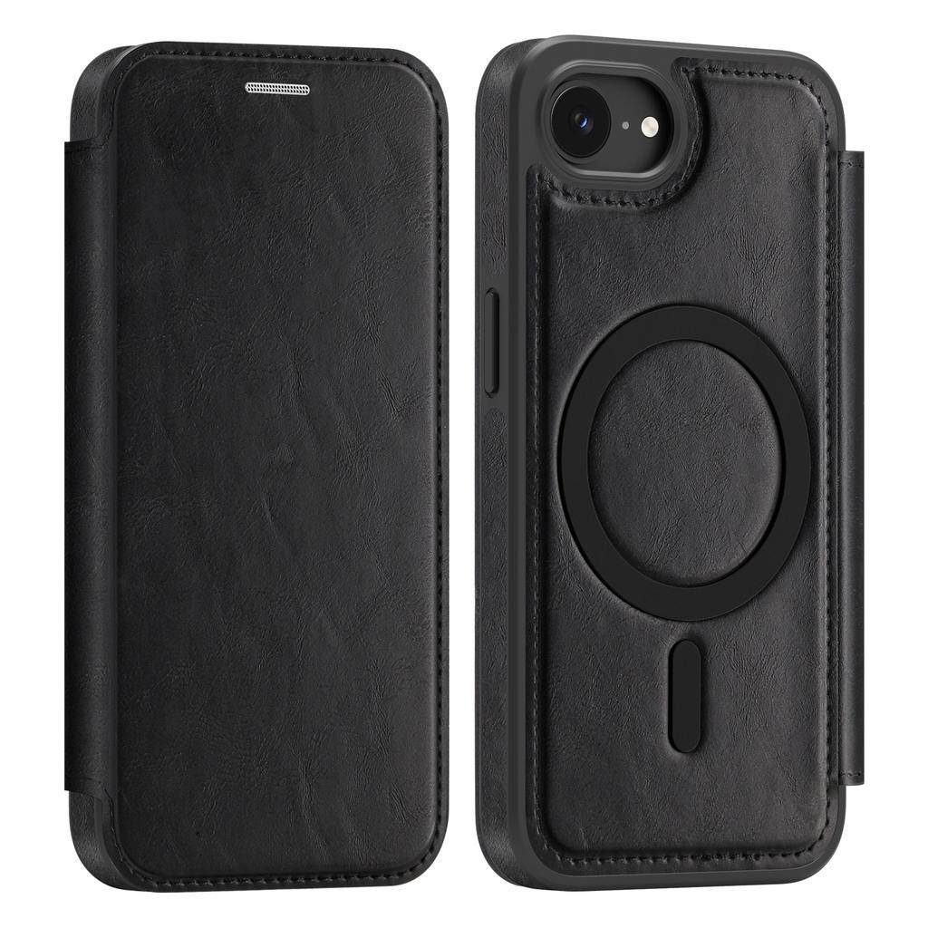 Portefeuille de luxe en cuir PU à rabat Étui magnétique pour iPhone 17 16 15 14 13 12 Pro Max 17E 16E Portefeuille porte-cartes à chargement sans fil