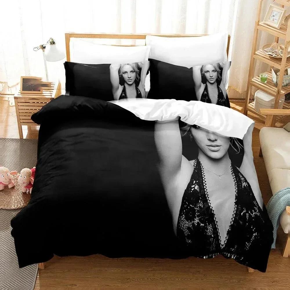 3D Britney Spears Printed Bed Set Duvet Cover Pillowcase Bedding Set Linen Sheet Quilt Cover Full Queen King Size Home Textile