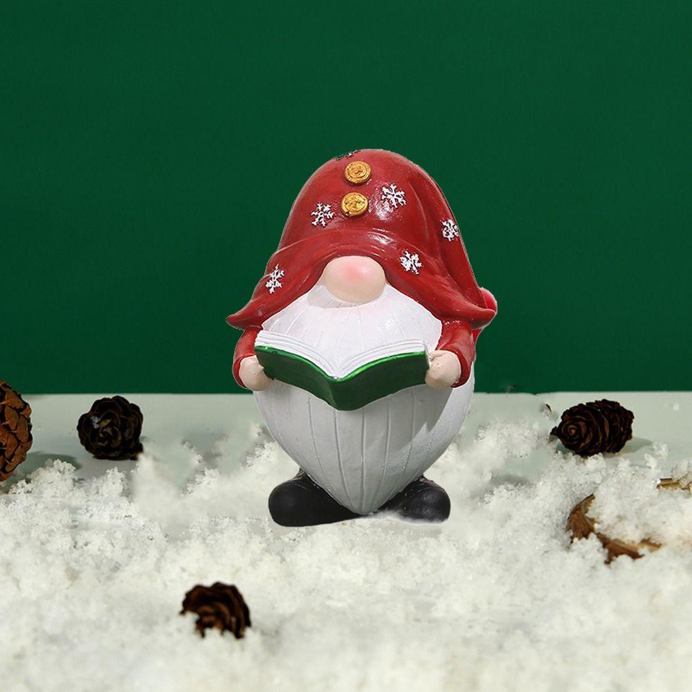 Funny Gnome Figurine Resin Dwarfs Miniature Sculpture Micro Landscape Santa Claus Statue Gift