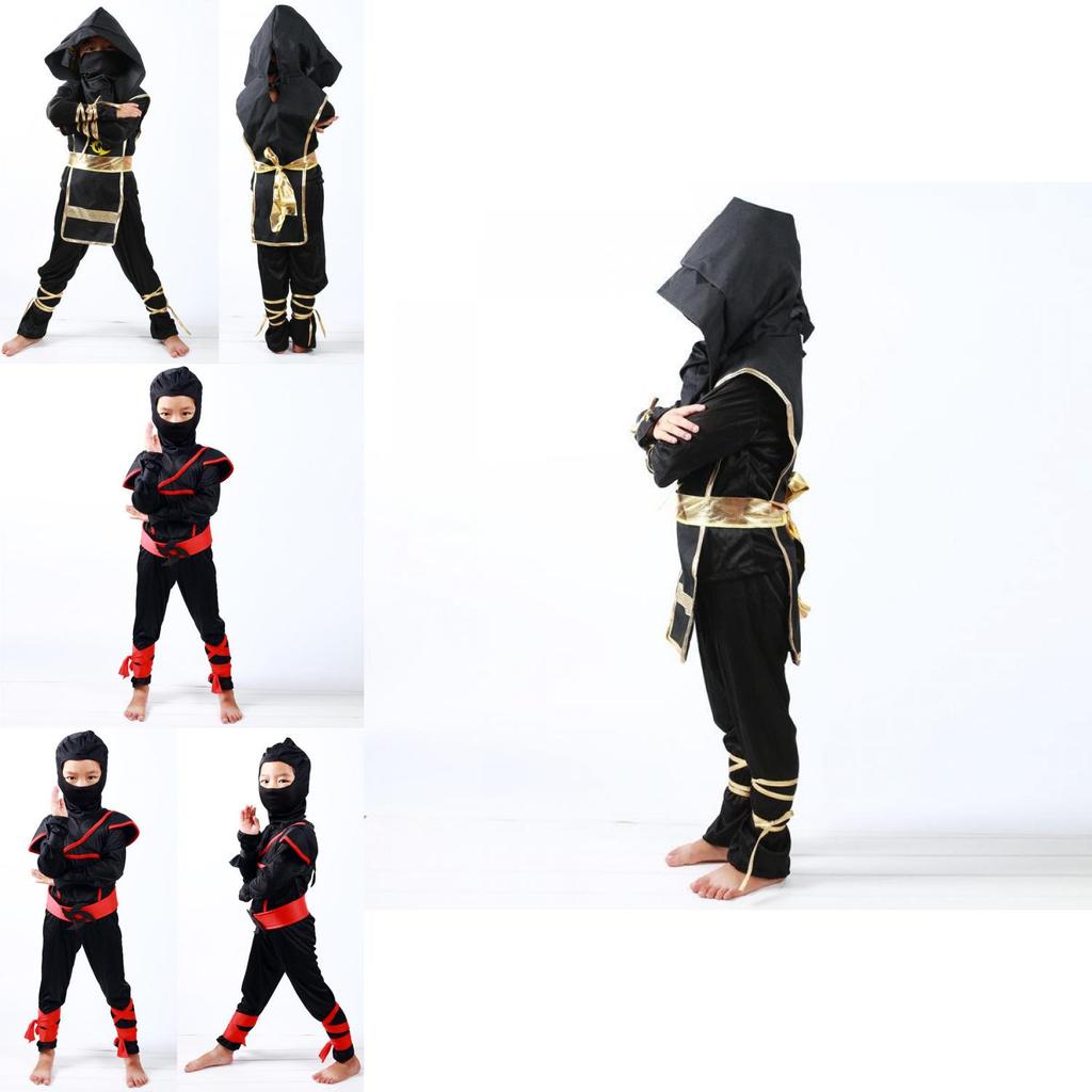 Authentisches Japanisches Krieger Jungen Kinder Ninja Assassine Kostüm für Partys