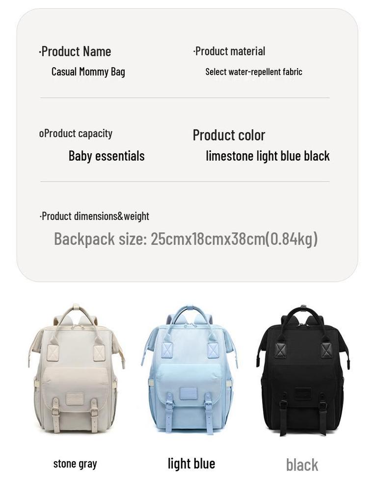 Customizable Lightweight Mummy & Baby Double Shoulder Handbag: Multifunctional, Large Capacity Backpack for Outings