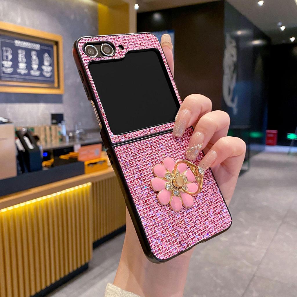 Glitter Stand Hard Shell Phone Case for Samsung Z Flip6/Z Flip4/Flip7
