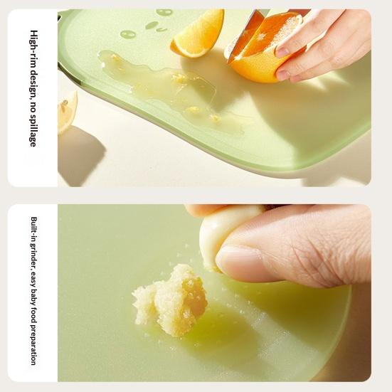 Double-Sided Cutting Board with Non-Slip Edges Food-Grade Plastic Fruits Chopping Board with Hanging Hole Anti-Microbial Space-Saving Cutting Mat