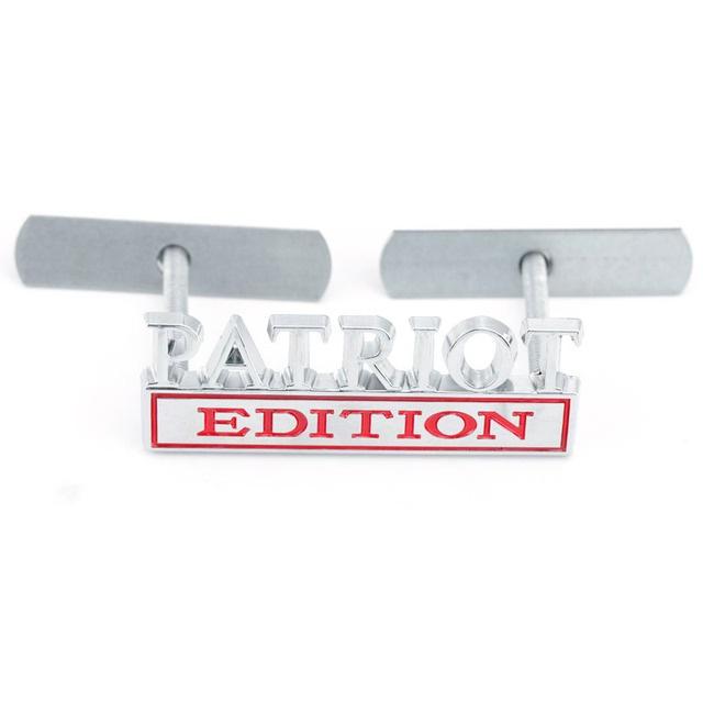 1Pc 3D Metal Patriot Edition Logo Car Front Grille Badge Side Fender Rear Trunk Emblem Sticker Decal