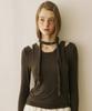 OURHOPE Wool Scarf Layered Long Sleeve - Brown