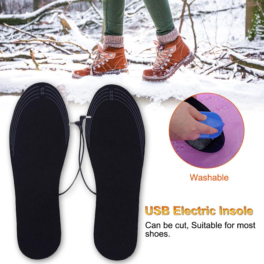 USB Heated Insoles 35-40 yards Winter Outdoor Insoles Can Be Wash and Cut Heated Insoles for Men Women Outdoor Hunting  Camping