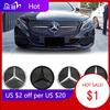 Car Sticker For Mercedes Benz Front Grill Mirror Emblem Glossy Black And Chrome Silver 3D Style Emblems For Mercedes Benz A B C 