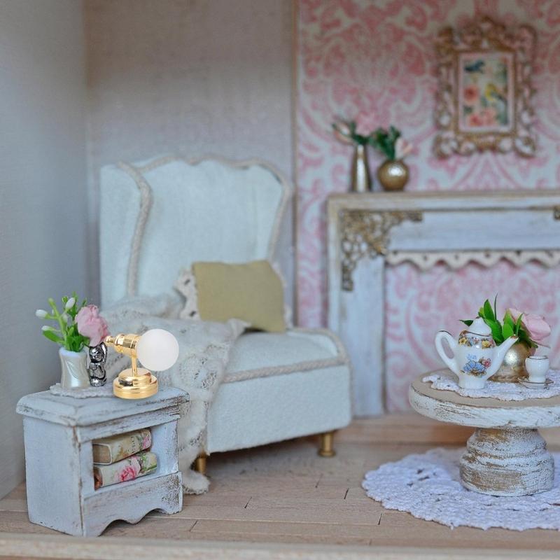 Sconce Bedroom Wall Lamp Miniature Furniture Model Doll Houses Accessory Realistic Lighting Toy Playset 1:12