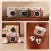 Vinyl retro camera bluetooth headset wireless high value women's student gift high sound quality
