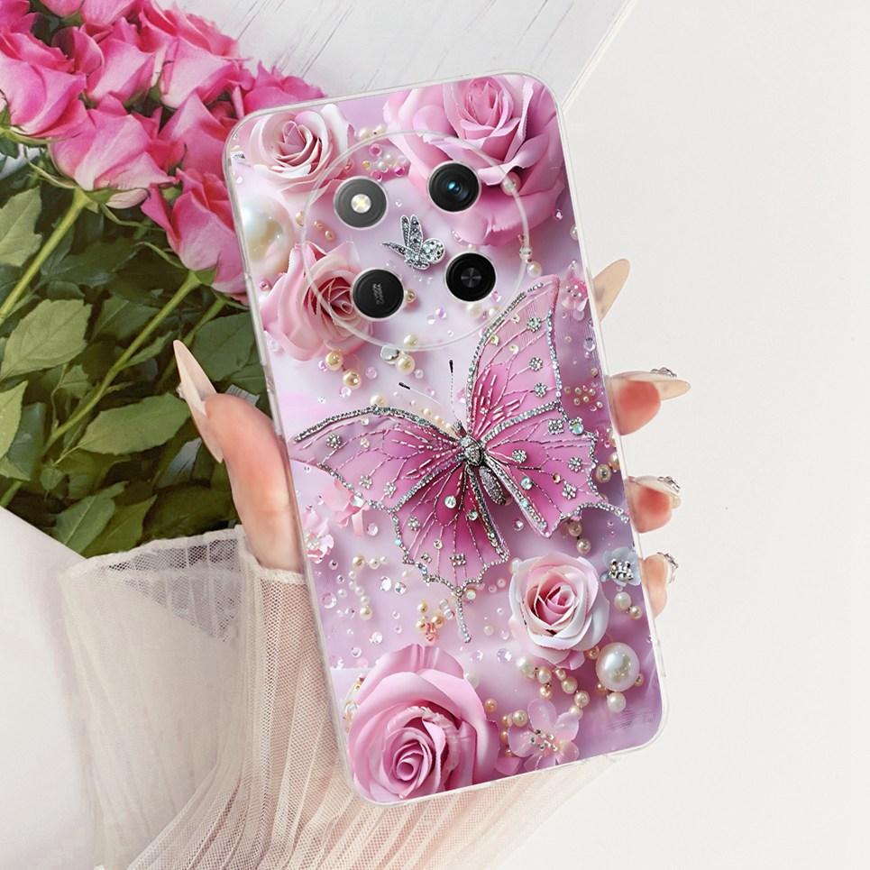Flower Butterfly Bow Pattern Casing For Honor X9C Magic 7 Lite Back Cover Clear Soft Silicone Phone Case For Huawei X60 Pro