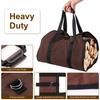 For Firewood Carrier Bag with Handle Durable Wear-Resistant Fireplace Logs Holder Side Opening Wood Storage Carrying Bag