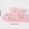 Elegant Hair Claw Clip With  Embellishments Pink Bowknot Design Anti-Slip Grip Fashionable Daily Wear Accessory