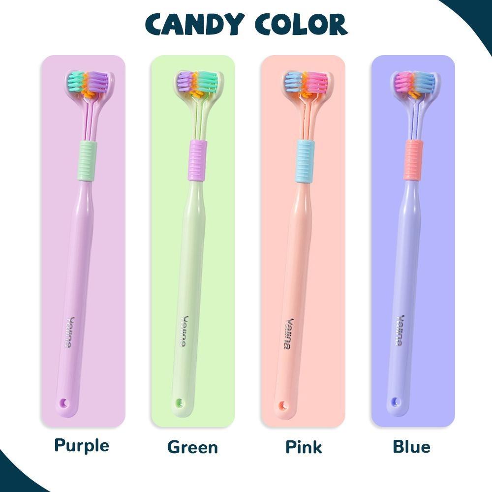 1PC 360 Degree Three-sided Soft Bristle Toothbrush Oral Care Safety Toothbrush Teeth Deep Cleaning Portable Travel Dental Oral Care