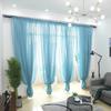 Basic Rod Pocket Sheer Voile Window Curtain Panels White One 1pc for Kitchen Bedroom Children's Room Living Room Decoration