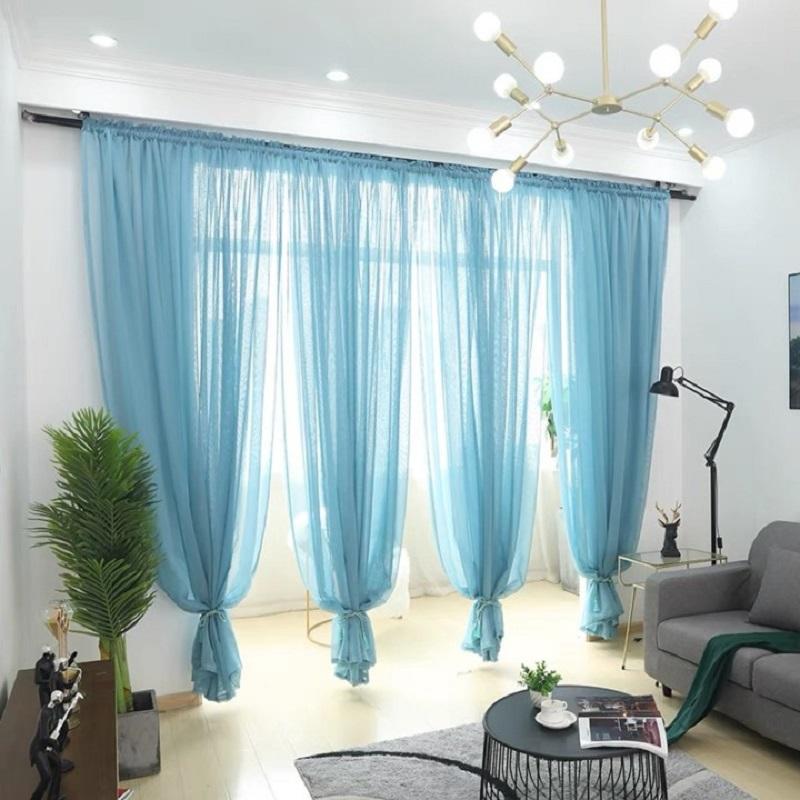 Basic Rod Pocket Sheer Voile Window Curtain Panels White One 1pc for Kitchen Bedroom Children's Room Living Room Decoration