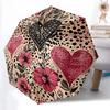 1pc Heart FlowersAutomatic Open/close Umbrella, 8-Rib Sturdy Structure, Portable Travel Umbrella, Parties, Everyday Usec10
