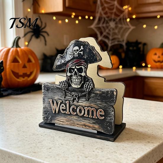 Cute Halloween Home Decor Wooden Napkin Holder, Pastel Pumpkin Ghost Black Cat Tabletop Tissue Dispenser, Functional Dispenser Waterproof Decorative