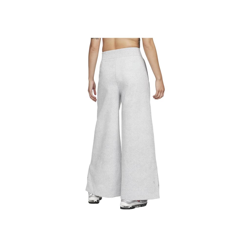 Nike Solid Color Elastic Waist Wide Leg Casual Pants Women bottoms White FB8362-084