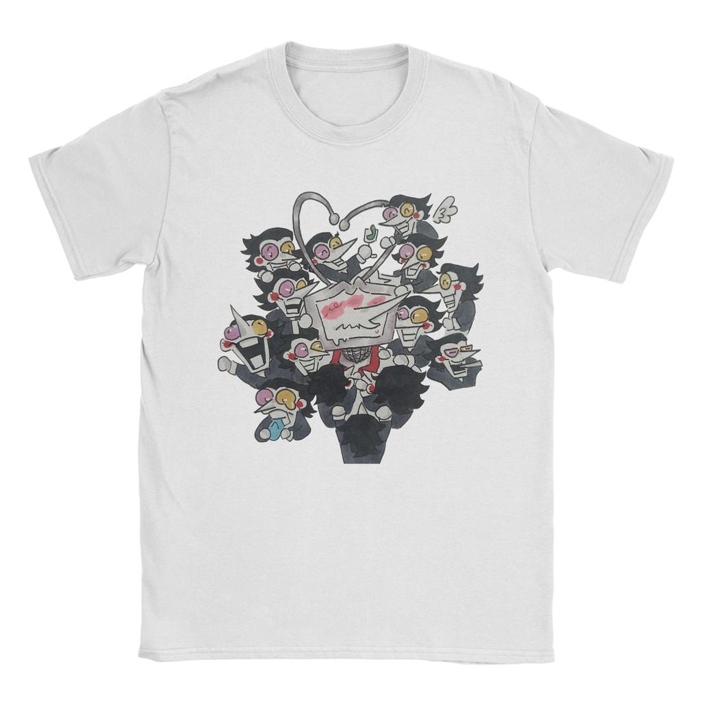 Tenna und die Spamlinge Deltarune T-Shirt für Herren Reine Baumwolle Einzigartige T-Shirts Rundhals Kurzarm Kleidung Übergröße