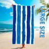 Blue White Stripe Watercolor Print Beach Towel Polyester Soft Quick Dry Large Bath Towel Summer Swimming Pool Surfing Blanket