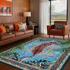 Vibrant Tiger & Floral Area Mat Non-Slip, Polyester Indoor Mat for Living Room, Bedroom, Office Decor Floor Mat, Large Area Rug