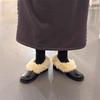Fashion AIYUQI Women's Winter Loafers 2025 New Square Head Warm Female Winter Shoes  Fur Large-Size Casual Leather Women Shoes