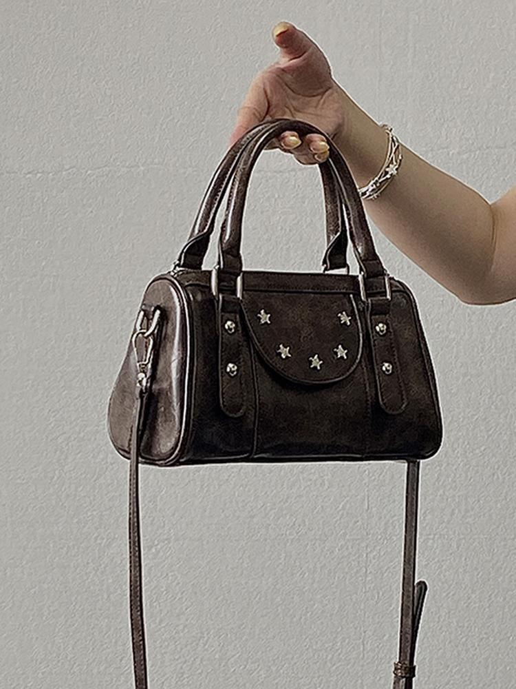 Retro Women's Handbag Autumn/Winter New Star Decorati One Shoulder Bags Korean Design Sense Versatile PU Crossbody Bag
