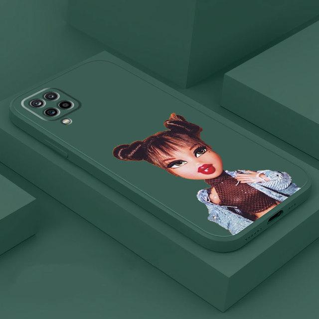 Pouzdro na telefon Doll Bratzs Square pro Samsung Galaxy A03s A71 A11 A31 A01 A21s A51 A02 A70 A50 A10 Tekutý silikonový kryt