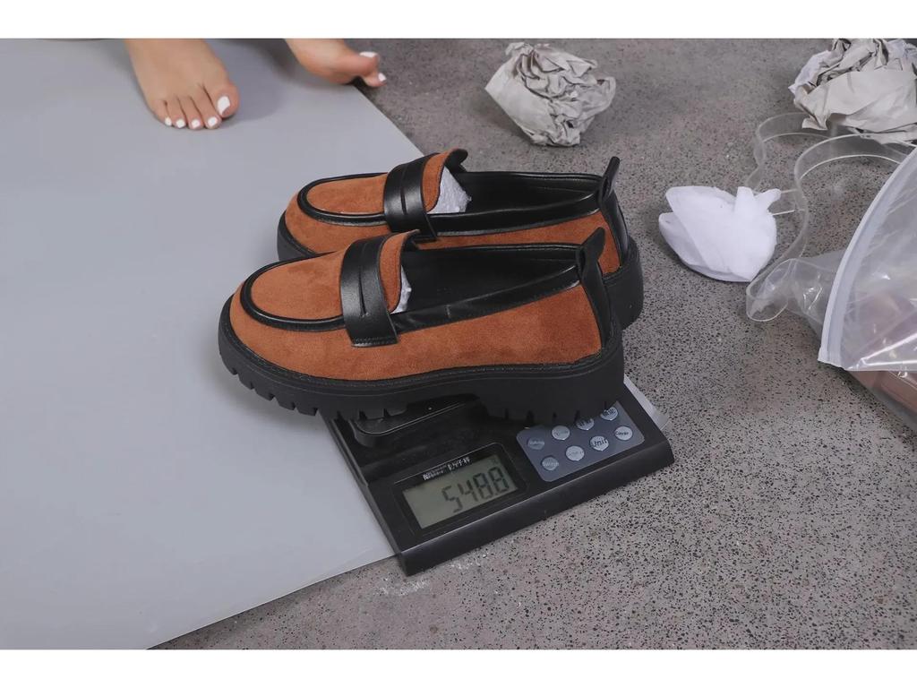 2024 Frühling/Herbst Leopardenmuster Britischer Stil Dicksohlige Loafer für Damen