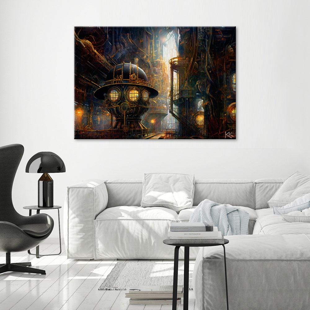 Canvastryck, Steampunk Abstraktion