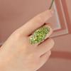 Amazing Luxury Silver 13ct Tourmaline Big Ring Colorful Brazil Gemstones Fine Jewelry for Women Eye's Catching Party Gift