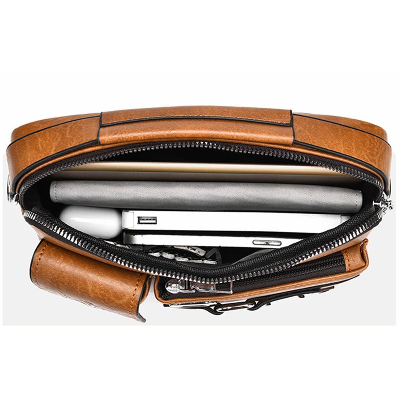 WEIXIER Messenger Bag Men Pu Leather Handbag Male Travel Pad Shoulder Bag for Men Office Briefcase Totes