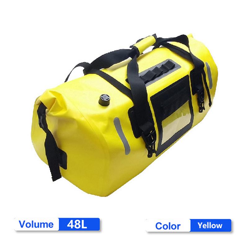 48L& 66L Motorcycle Bag Waterproof Reflective Tail Duffle Bag Skiing Hiking Camping Boating Riding Fishing Outdoor Luggage
