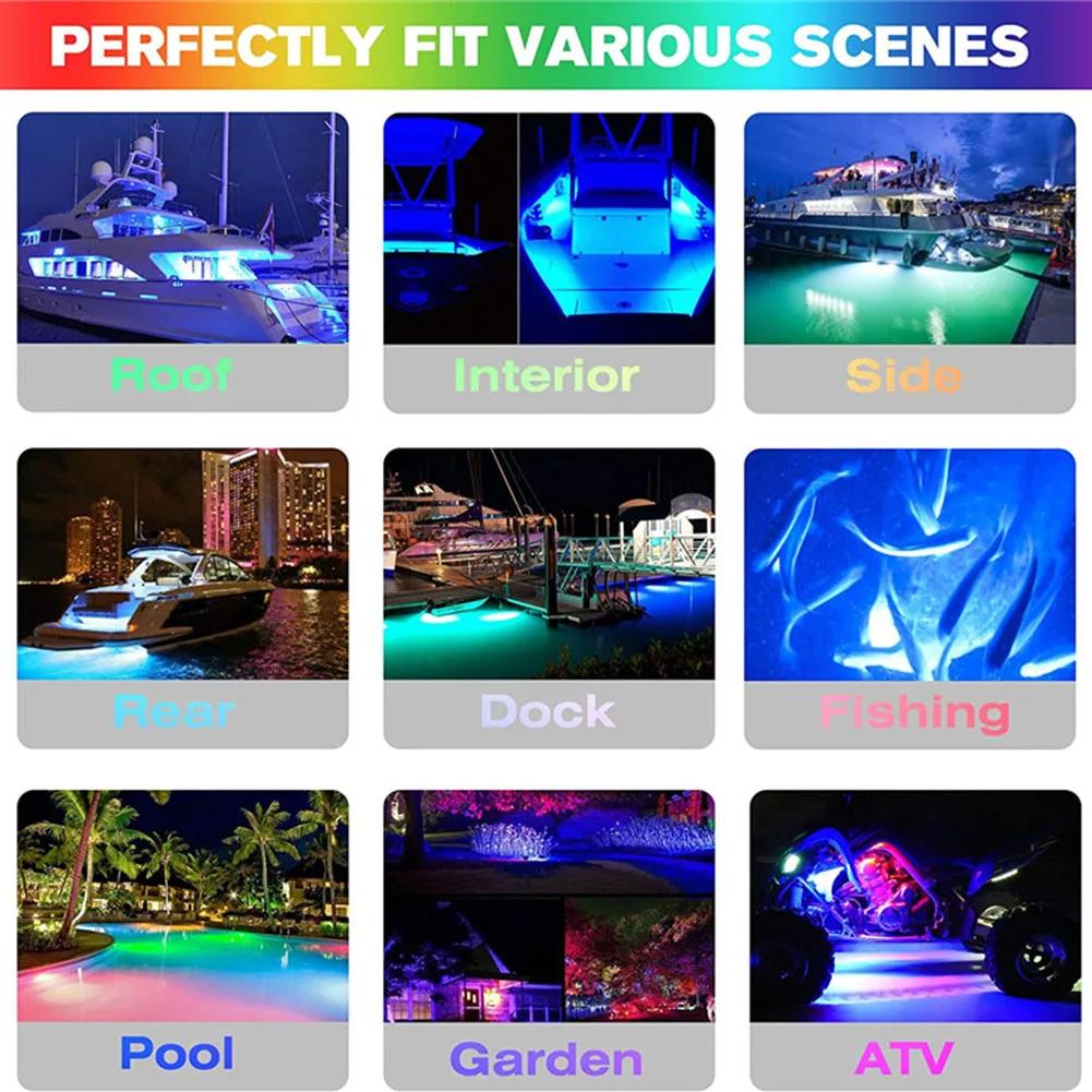 2Pcs 5 Inch 42 LEDs Universal Waterproof Navigation Boat Light For Truck Boat Stern Anchor Lamp Marine Boat Sailing Signal Light