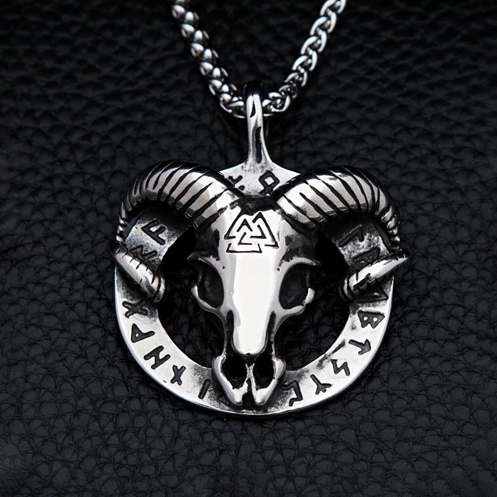 Vintage Domináns Rozsdamentes Acél Viking Fekete Bikafej Medál Nyakláncok Férfiaknak Fiúknak Személyiség Amulett Állat Ékszer Ajándék