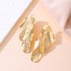 Vintage Golden Statement Stud Earrings For Women Fashion Jewelry Party European Long Punk Twist Irregular Geometry Accessories