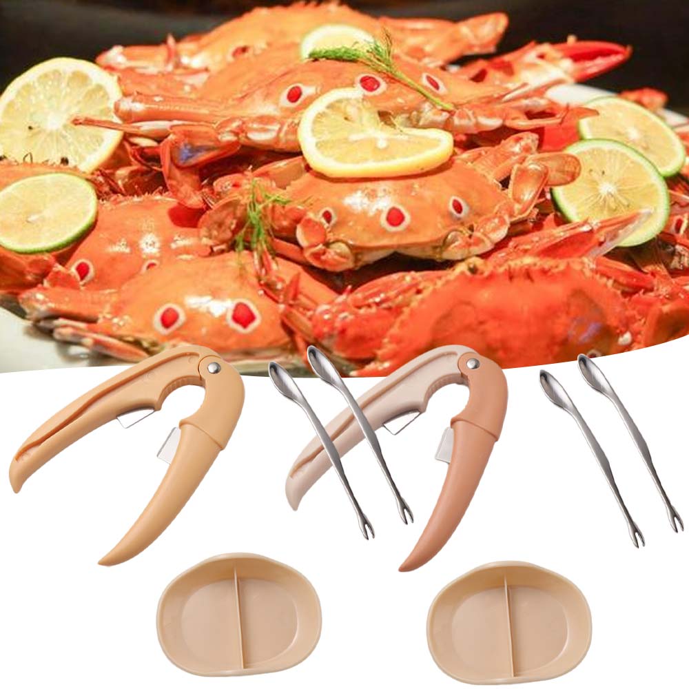 4Pcs/Set Professional Crab Sheller Stainless Steel Crab Eating Pick Set Crab Cracker Set  Dinner