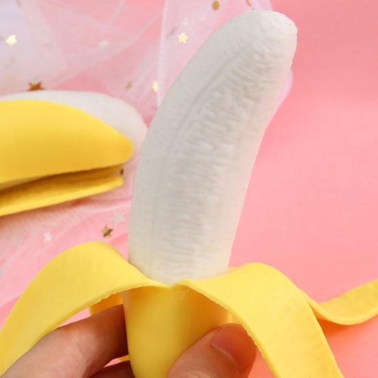 Simulation Peeled Banana Squeeze Toy Stretchy Slow Rebound Corn Fidget Toy Portable Simulated Fruit Vegetable Sensory Toy