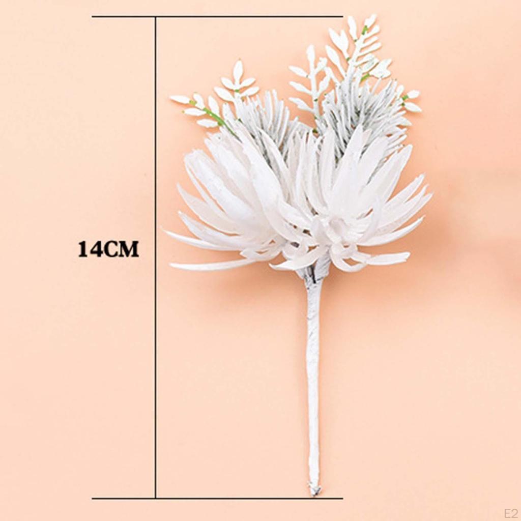 Artificial , Fake Wood, Cedar Stem Snowy Accessories, False Plants Faux Leaves for Christmas