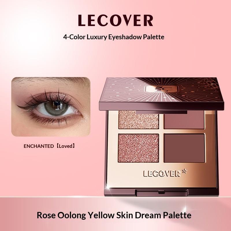 Four-color Eyeshadow Disc New Female LECOVER Matte Beads Fine Flash Super Flash European and American Earth High-gloss Eyeshadow