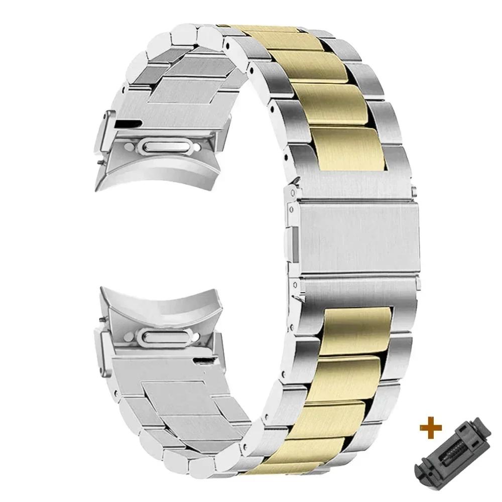 Řemínek z nerezové oceli bez mezer, rychloupínací, pro Samsung Galaxy Watch 6 Classic 43 47 mm, pro Galaxy 6 5 4 44 40 mm 5 Pro 45 mm