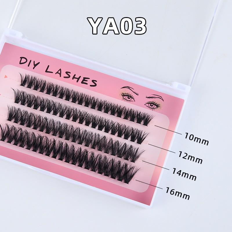 Selbstklebende 3D-Cluster-Wimpern 'Fluffy Fox Eye' - Europäischer & Amerikanischer Stil