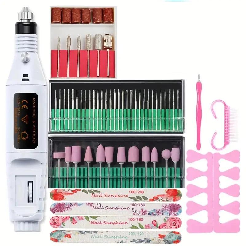 

Мини электрический маникюрный набор для ногтей - USB удалитель кутикулы и шлифовальная машинка белый