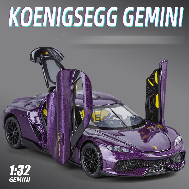 1/32 Ölçek Koenigsegg Gemini Gt Alaşım Süper Araba Model Model Simülasyon Araç Modeli Ses ve Işık Koleksiyonu Çocuk Oyuncak Hediyeleri