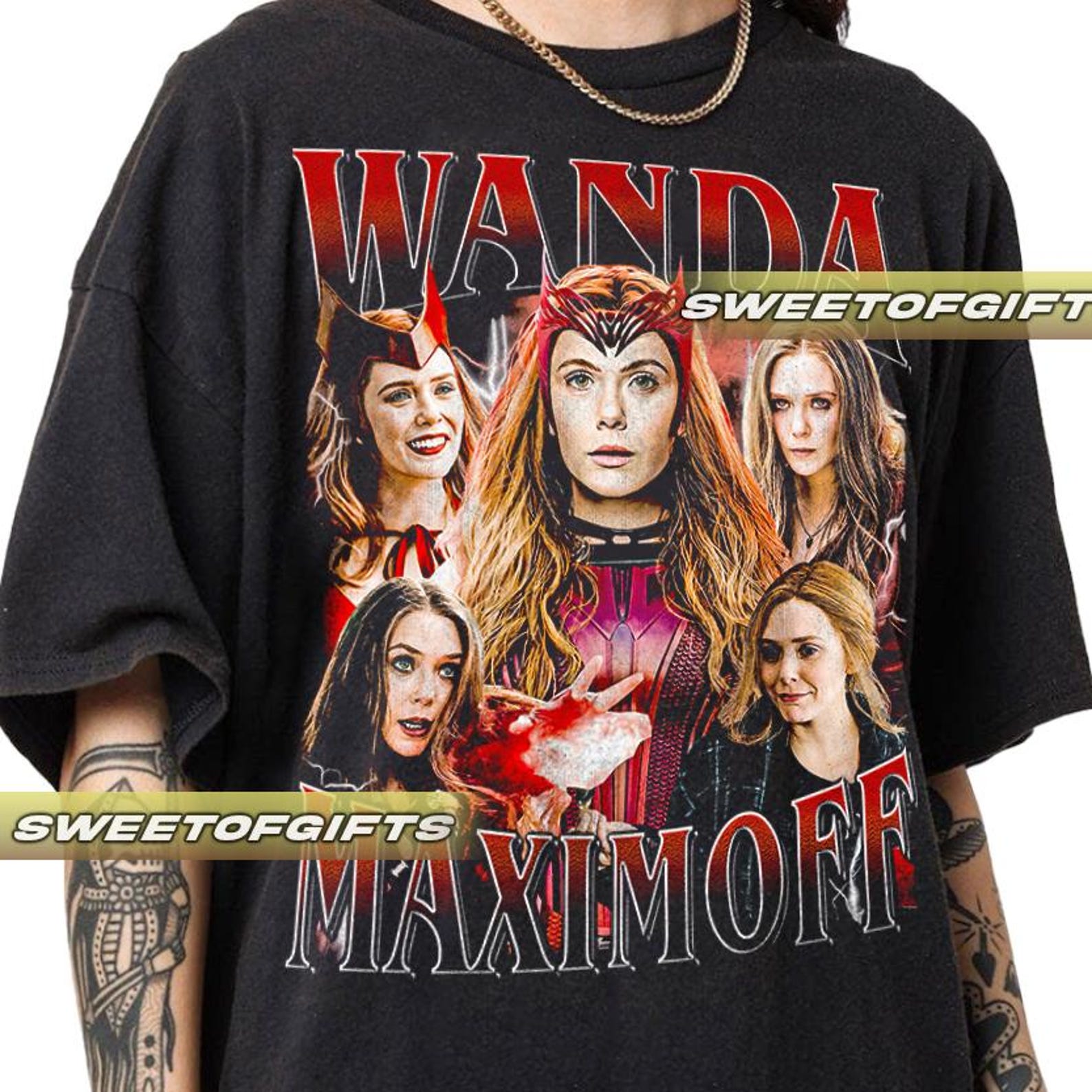 Limited Wanda Maximoff Vintage T-Shirt, Shirt Gift For Woman and Man Unisex T-Shirt GP02 XL
