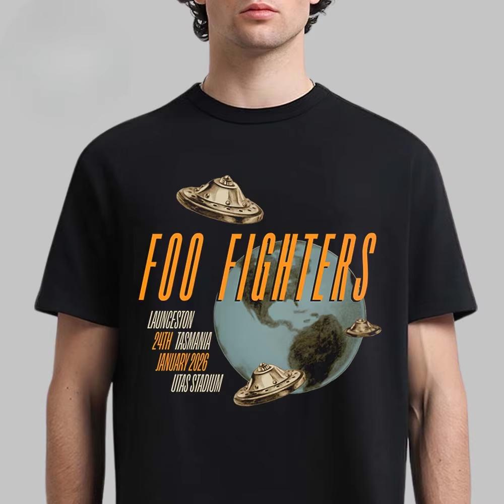 Foo Fighters London 2026 Show Graphic Tee Dark Scientist Rock Poster Streetwear Casual Unisex
