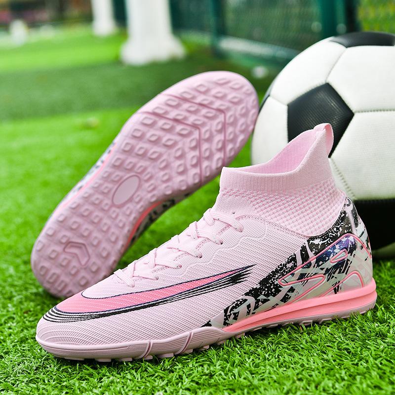 New High-Top Ag Long Nails Tf Broken Nails Football Shoes Outdoor Grass Non-Slip And Wear-Resistant Competition Training Shoes Men