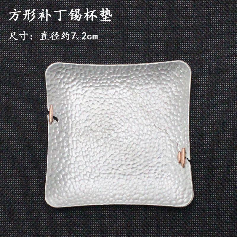 1PC New Japanese-style tin coasters, plum blossom round tea saucers, metal heat insulation pads, tea ceremony accessories
